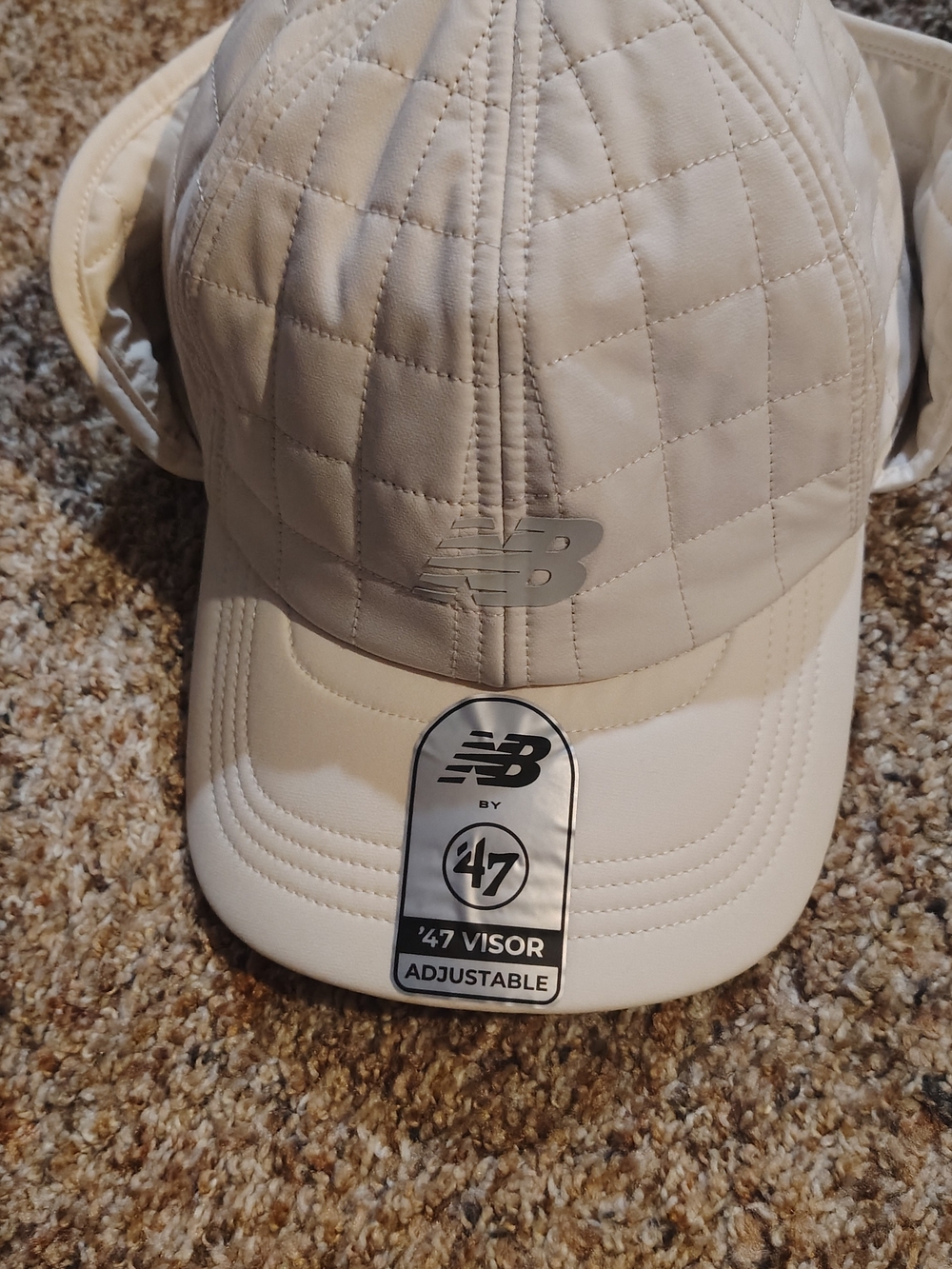 New Balance Women's Quilted White Adjustable Visor Cap